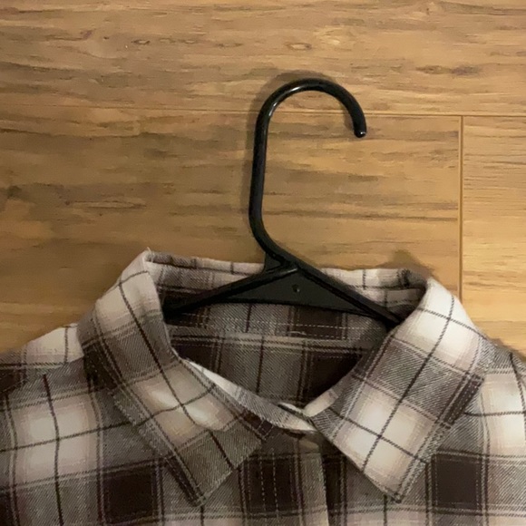 Aeropostale women’s small mocha brown/grey flannel - Picture 3 of 4